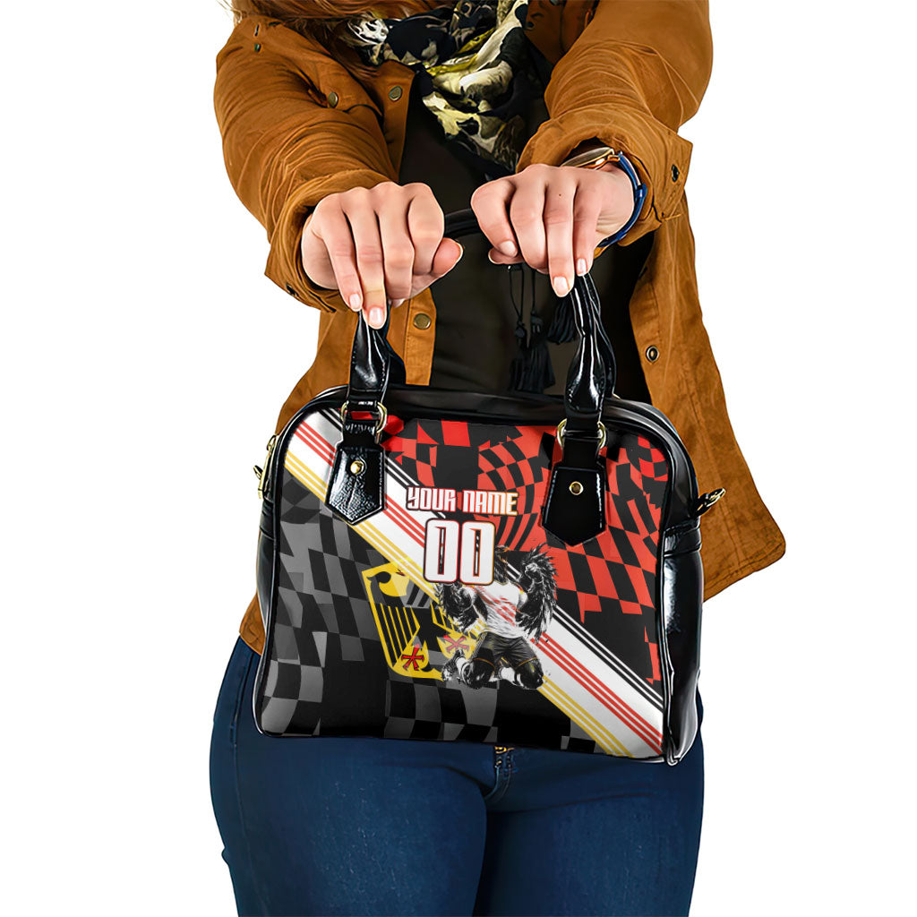 Personalized Germany Football Shoulder Handbag Deutschland Power Eagle Mascot - Championship Spirit