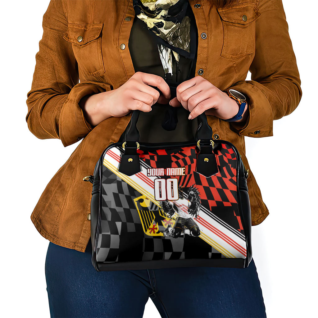 Personalized Germany Football Shoulder Handbag Deutschland Power Eagle Mascot - Championship Spirit