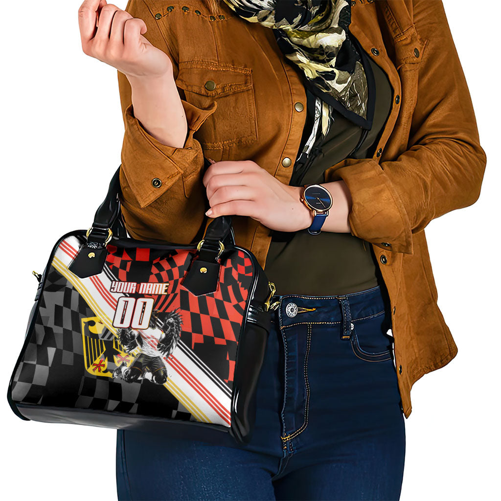 Personalized Germany Football Shoulder Handbag Deutschland Power Eagle Mascot - Championship Spirit