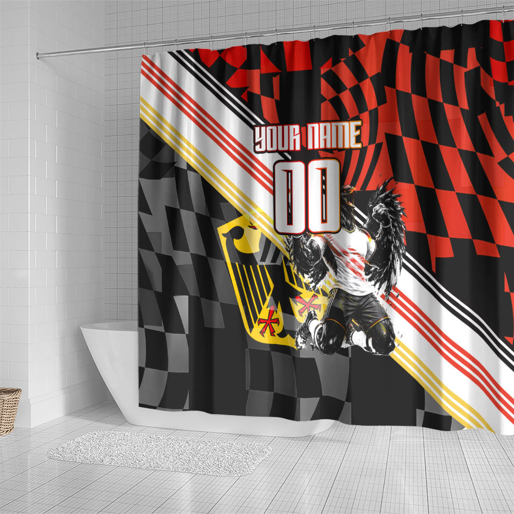 Personalized Germany Football Shower Curtain Deutschland Power Eagle Mascot - Championship Spirit