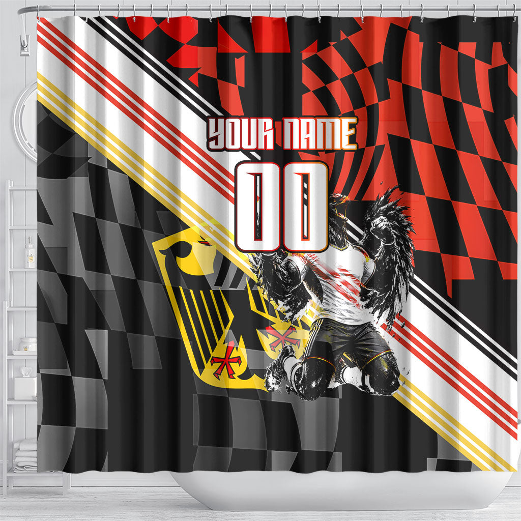 Personalized Germany Football Shower Curtain Deutschland Power Eagle Mascot - Championship Spirit