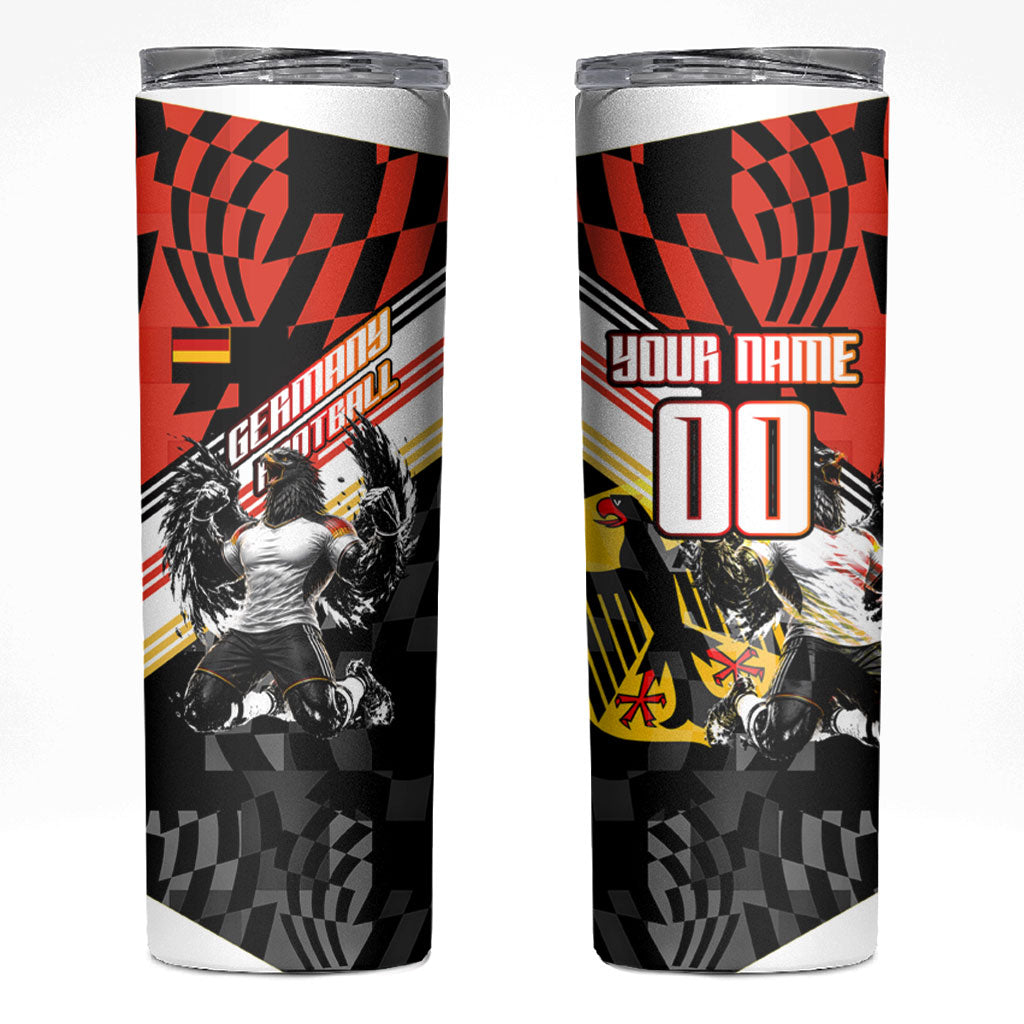 Personalized Germany Football Skinny Tumbler Deutschland Power Eagle Mascot - Championship Spirit