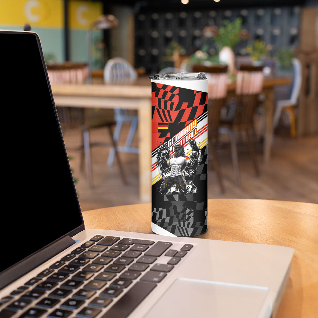Personalized Germany Football Skinny Tumbler Deutschland Power Eagle Mascot - Championship Spirit