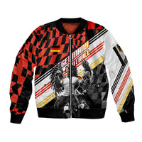Personalized Germany Football Sleeve Zip Bomber Jacket Deutschland Power Eagle Mascot - Championship Spirit