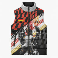 Personalized Germany Football Sleeveless Puffer Jacket Deutschland Power Eagle Mascot - Championship Spirit