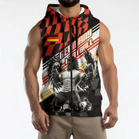 Personalized Germany Football Sleeveless Zip Hoodie Deutschland Power Eagle Mascot - Championship Spirit