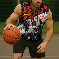 Personalized Germany Football Sleeveless Zip Hoodie Deutschland Power Eagle Mascot - Championship Spirit