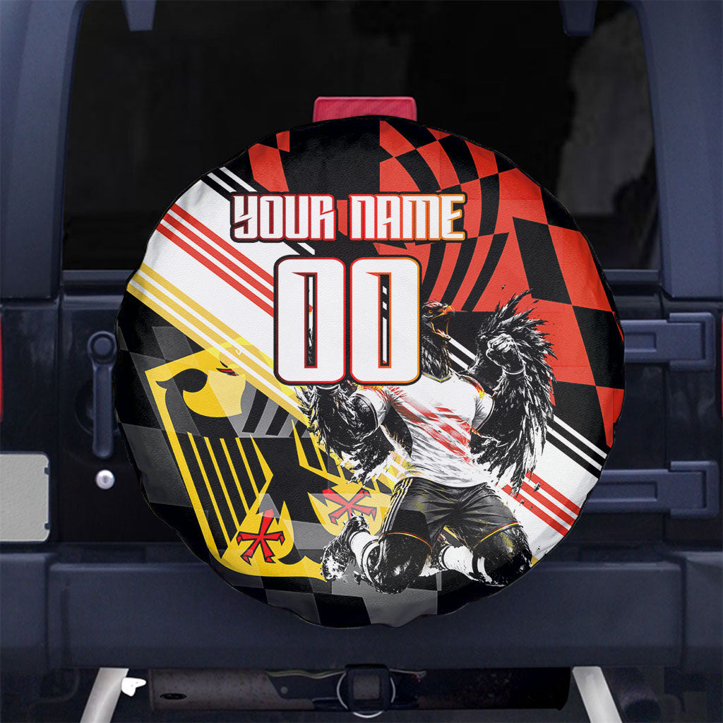 Personalized Germany Football Spare Tire Cover Deutschland Power Eagle Mascot - Championship Spirit