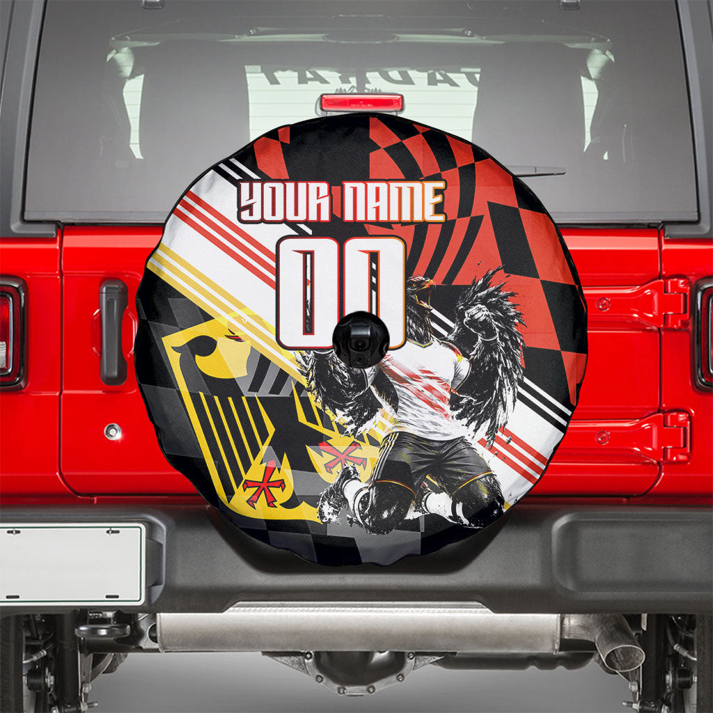 Personalized Germany Football Spare Tire Cover Deutschland Power Eagle Mascot - Championship Spirit