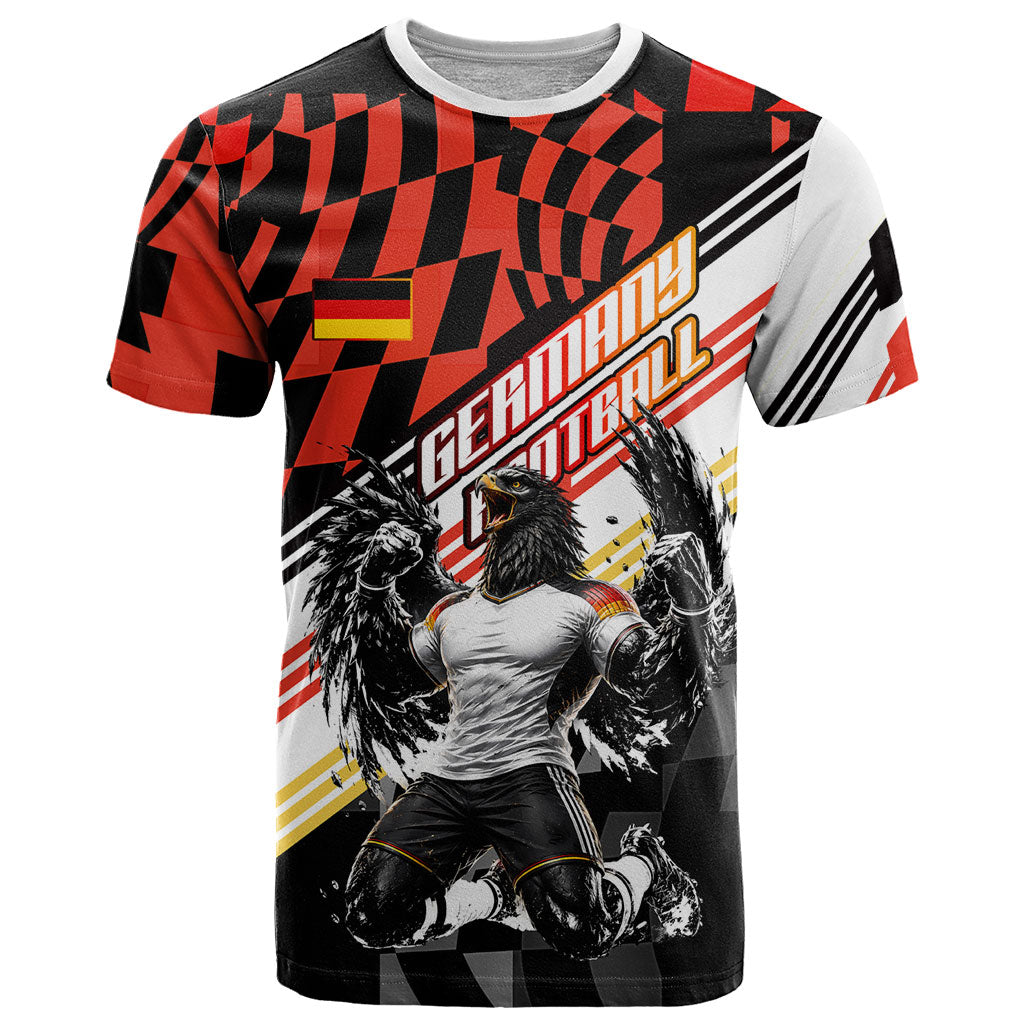 Personalized Germany Football T Shirt Deutschland Power Eagle Mascot - Championship Spirit