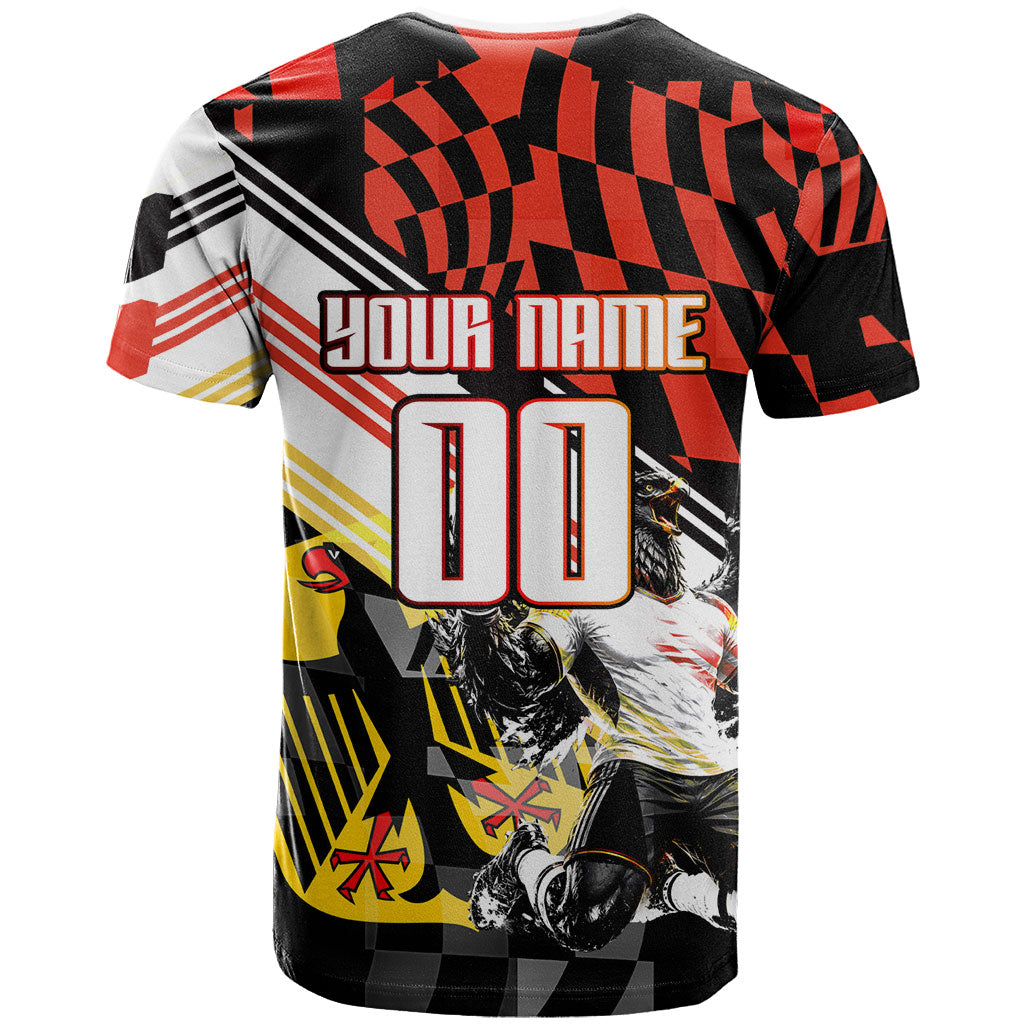 Personalized Germany Football T Shirt Deutschland Power Eagle Mascot - Championship Spirit