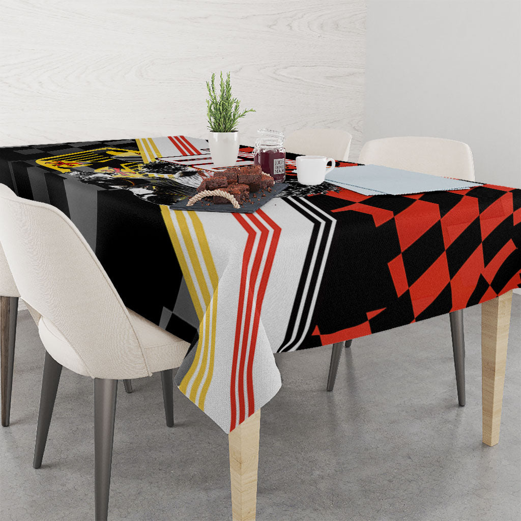 Personalized Germany Football Tablecloth Deutschland Power Eagle Mascot - Championship Spirit