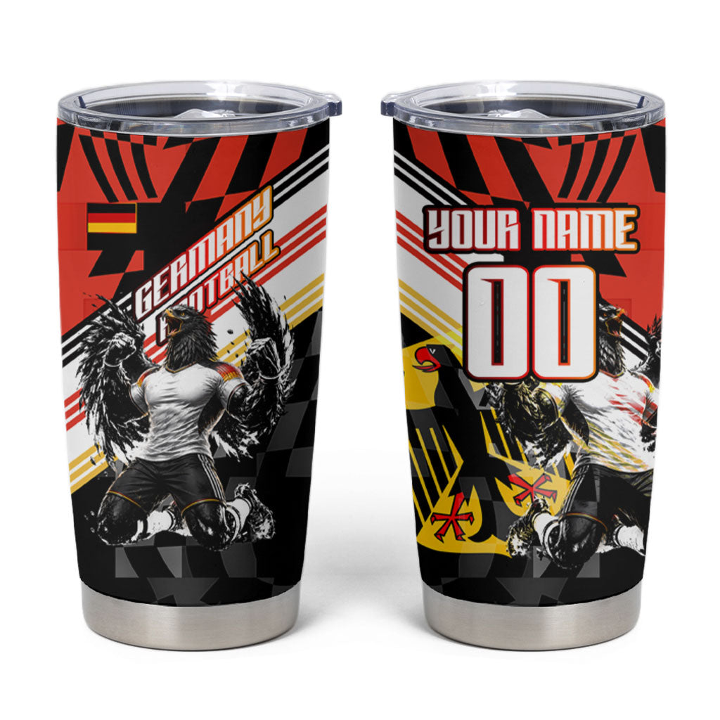 Personalized Germany Football Tumbler Cup Deutschland Power Eagle Mascot - Championship Spirit