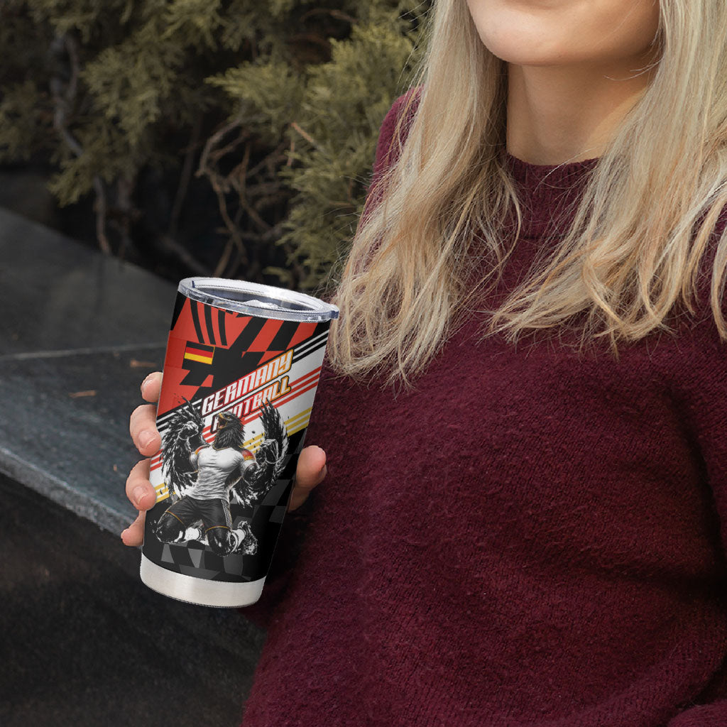 Personalized Germany Football Tumbler Cup Deutschland Power Eagle Mascot - Championship Spirit