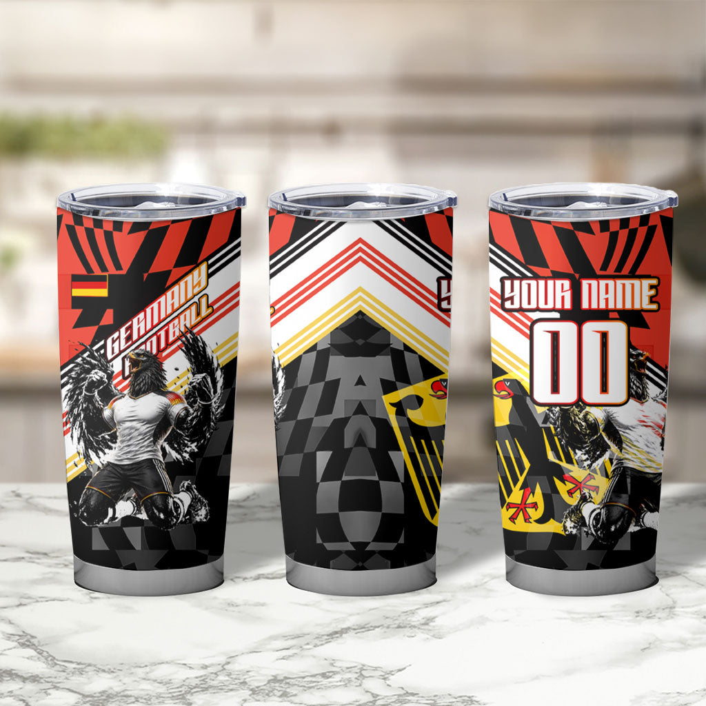 Personalized Germany Football Tumbler Cup Deutschland Power Eagle Mascot - Championship Spirit