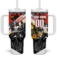 Personalized Germany Football Tumbler With Handle Deutschland Power Eagle Mascot - Championship Spirit