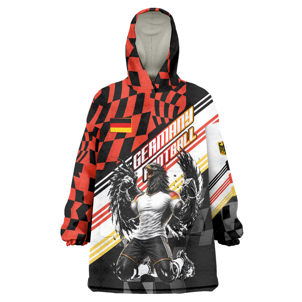 Personalized Germany Football Wearable Blanket Hoodie Deutschland Power Eagle Mascot - Championship Spirit