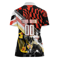 Personalized Germany Football Women Polo Shirt Deutschland Power Eagle Mascot - Championship Spirit