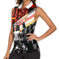 Personalized Germany Football Women Sleeveless Polo Shirt Deutschland Power Eagle Mascot - Championship Spirit