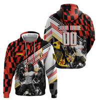 Personalized Germany Football Zip Hoodie Deutschland Power Eagle Mascot - Championship Spirit