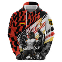 Personalized Germany Football Zip Hoodie Deutschland Power Eagle Mascot - Championship Spirit