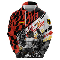 Personalized Germany Football Zip Hoodie Deutschland Power Eagle Mascot - Championship Spirit
