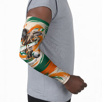 Personalized Ivory Coast Football Arm Sleeves Les Elephants Swirl Pattern Heritage Mascot Art