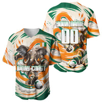 Personalized Ivory Coast Football Baseball Jersey Les Elephants Swirl Pattern Heritage Mascot Art
