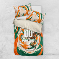 Personalized Ivory Coast Football Bedding Set Les Elephants Swirl Pattern Heritage Mascot Art