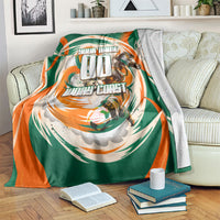 Personalized Ivory Coast Football Blanket Les Elephants Swirl Pattern Heritage Mascot Art