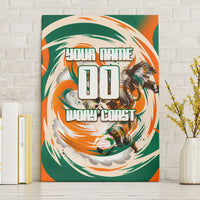 Personalized Ivory Coast Football Canvas Wall Art Les Elephants Swirl Pattern Heritage Mascot Art