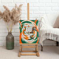 Personalized Ivory Coast Football Canvas Wall Art Les Elephants Swirl Pattern Heritage Mascot Art