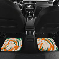 Personalized Ivory Coast Football Car Mats Les Elephants Swirl Pattern Heritage Mascot Art
