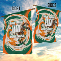 Personalized Ivory Coast Football Garden Flag Les Elephants Swirl Pattern Heritage Mascot Art