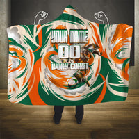 Personalized Ivory Coast Football Hooded Blanket Les Elephants Swirl Pattern Heritage Mascot Art