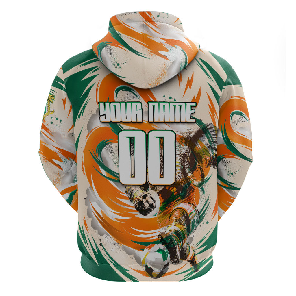 Personalized Ivory Coast Football Hoodie Les Elephants Swirl Pattern Heritage Mascot Art