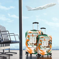 Personalized Ivory Coast Football Luggage Cover Les Elephants Swirl Pattern Heritage Mascot Art