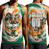 Personalized Ivory Coast Football Men Tank Top Les Elephants Swirl Pattern Heritage Mascot Art