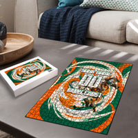 Personalized Ivory Coast Football Puzzle Les Elephants Swirl Pattern Heritage Mascot Art