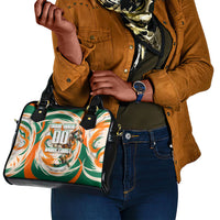 Personalized Ivory Coast Football Shoulder Handbag Les Elephants Swirl Pattern Heritage Mascot Art