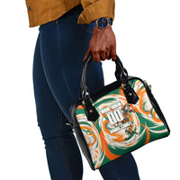 Personalized Ivory Coast Football Shoulder Handbag Les Elephants Swirl Pattern Heritage Mascot Art