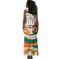 Personalized Ivory Coast Football Tank Maxi Dress Les Elephants Swirl Pattern Heritage Mascot Art