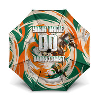 Personalized Ivory Coast Football Umbrella Les Elephants Swirl Pattern Heritage Mascot Art