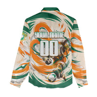 Personalized Ivory Coast Football Women Casual Shirt Les Elephants Swirl Pattern Heritage Mascot Art