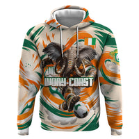 Personalized Ivory Coast Football Zip Hoodie Les Elephants Swirl Pattern Heritage Mascot Art