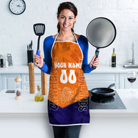 Personalized Netherlands Football Lion Apron Oranje Pride Holland National Flag Graffiti Art