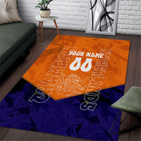 Personalized Netherlands Football Lion Area Rug Oranje Pride Holland National Flag Graffiti Art