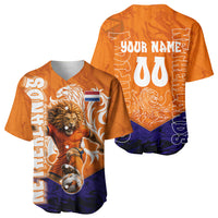 Personalized Netherlands Football Lion Baseball Jersey Oranje Pride Holland National Flag Graffiti Art