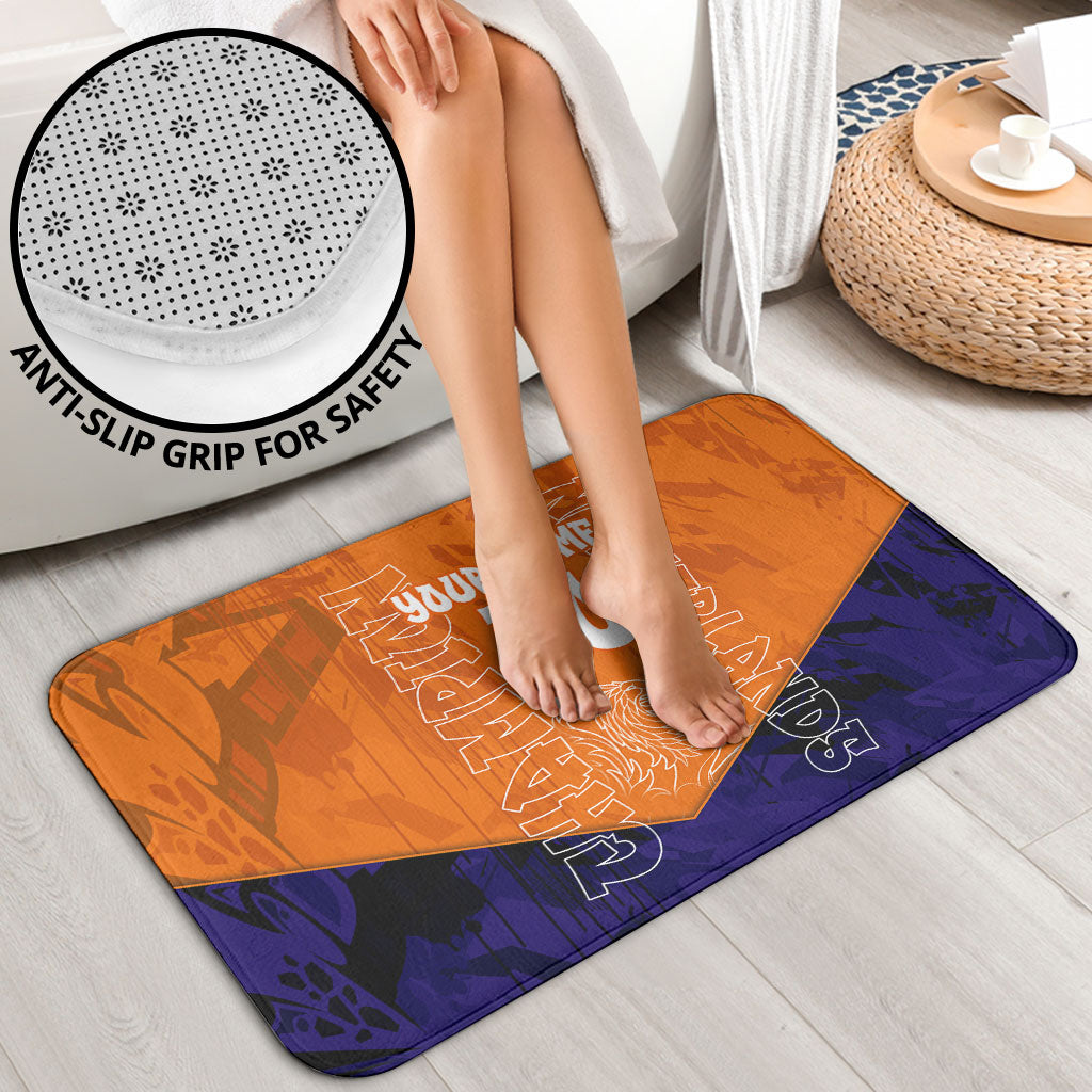 Personalized Netherlands Football Lion Bathroom Set Oranje Pride Holland National Flag Graffiti Art