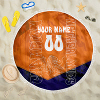 Personalized Netherlands Football Lion Beach Blanket Oranje Pride Holland National Flag Graffiti Art